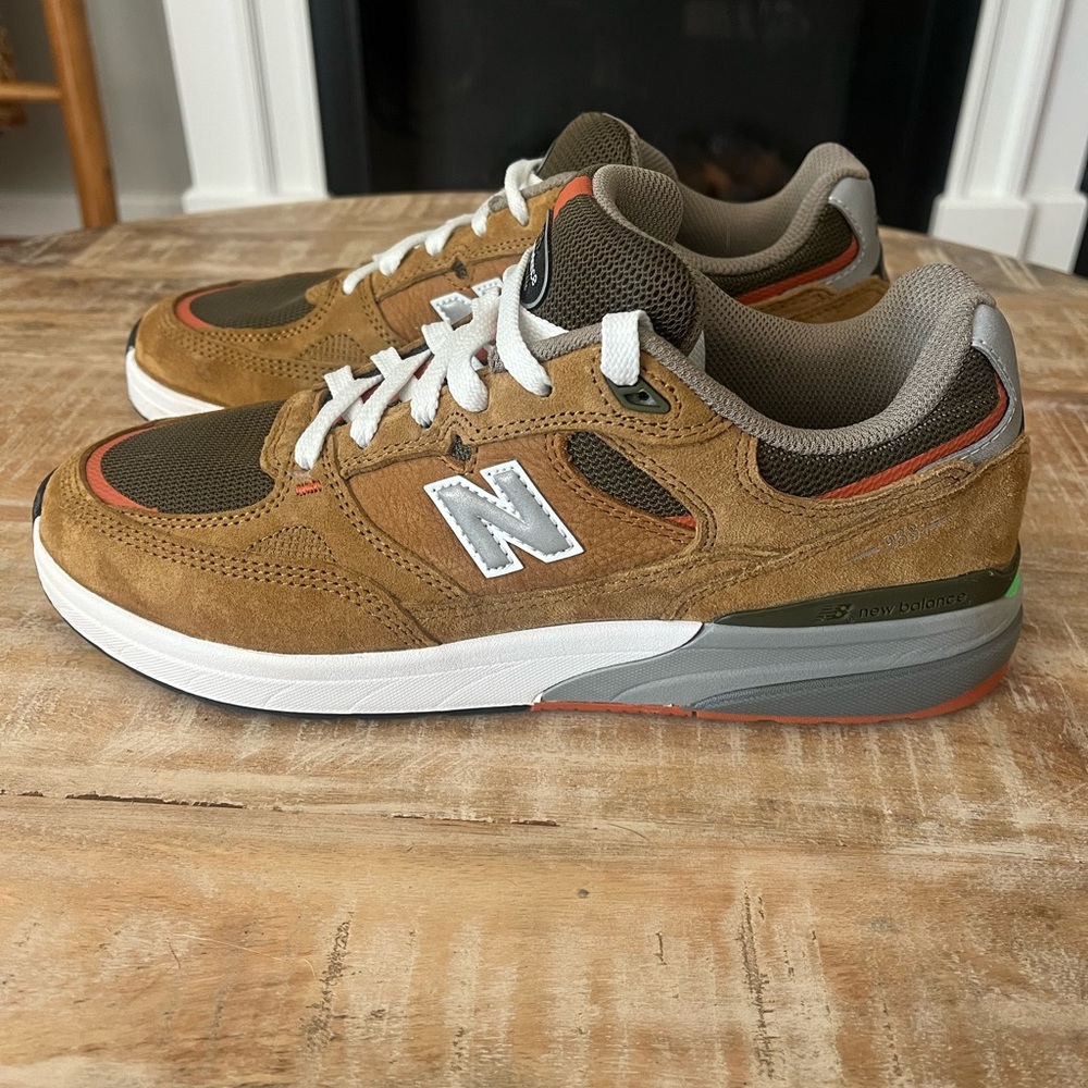 New Balance Reynolds Brown and White Sneakers with Suede Upper